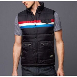 Fyasko Clothing Mork Retro Stripe Black Puffer Winter Vest Men's XL